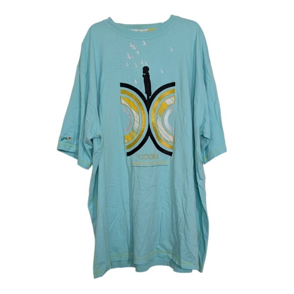 Coogi Embroidered T Shirt Mens Size XXXL Blue More Than A Sweater Cotton Graphic